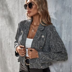 SHEIN Women's Gray Button Down Jacket Size Small